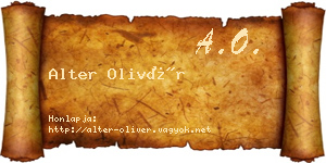 Alter Olivér névjegykártya
